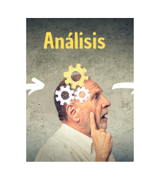 hombre sorprendido y texto sobre él: "análisis"