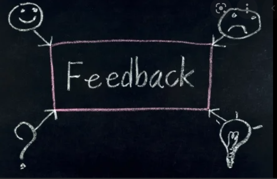 pizarra con palabra feedbak 