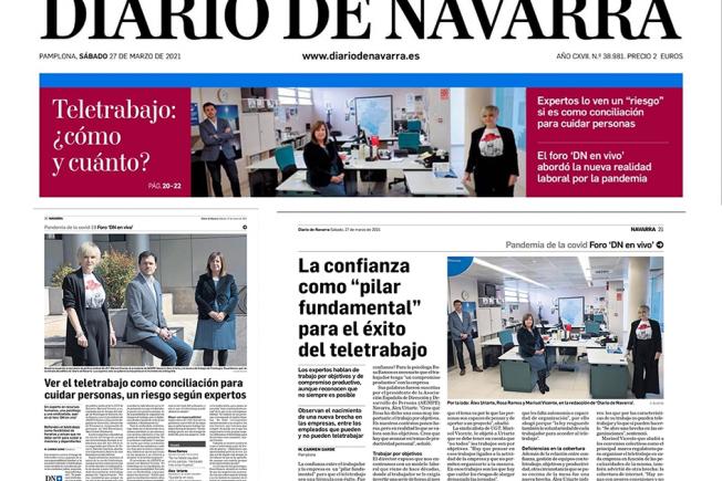 reportajes de Diario de NAvarra sobre el evento de Teletrabajo